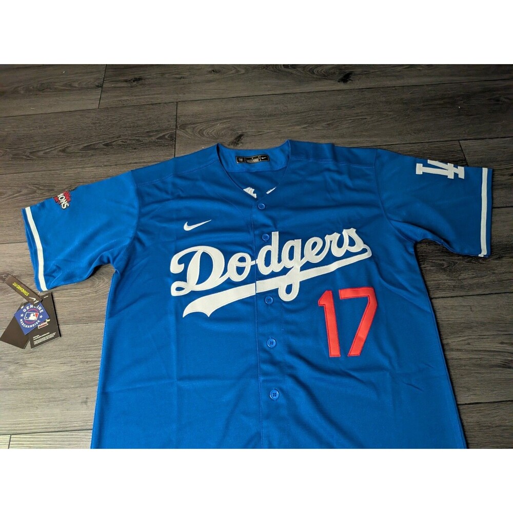 Shohei Ohtani #17 Los Angeles Dodgers Blue '24 World Series  Kanji Jersey Large - Picture 7 of 7